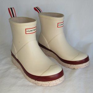 Hunter Boots Play Short Speckle Rain Boots Moonstone Pink Women's 6